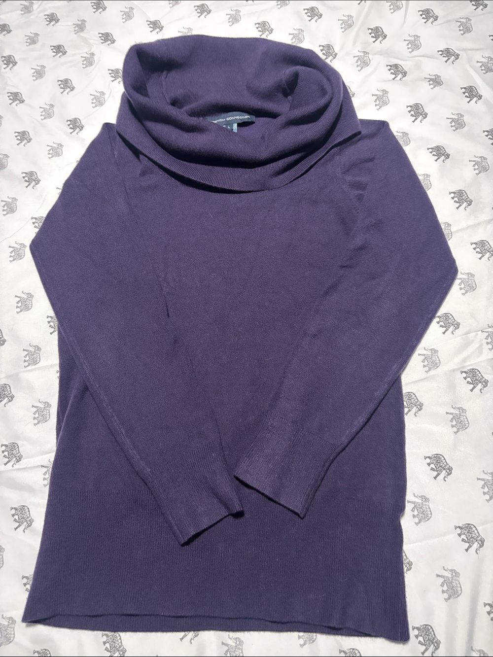 French Connection Deep Purple Cowl Neck Sweater